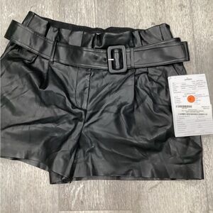 Express Black High Waist Faux Leather Shorts